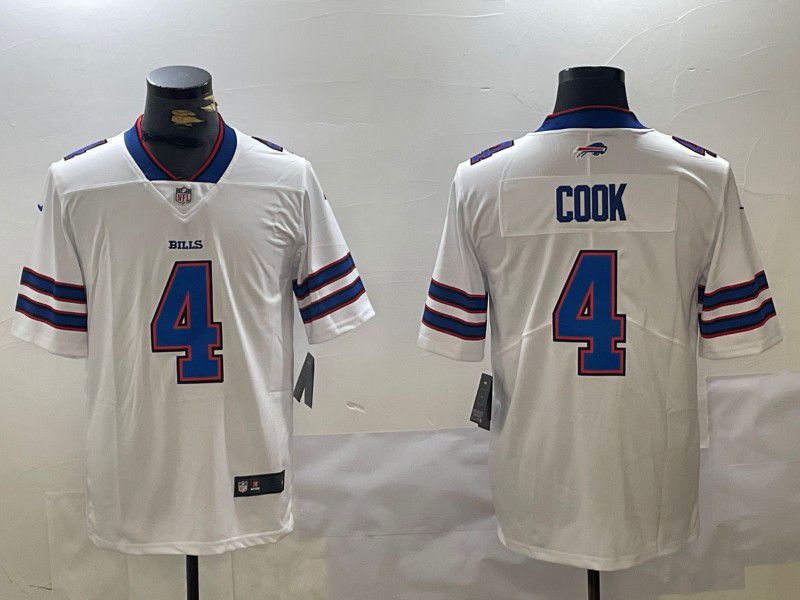 Men Buffalo Bills #4 James Cook White 2024 Nike Vapor Limited NFL Jersey